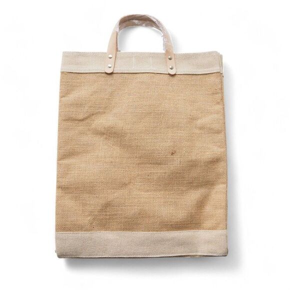 Santa Barbara Design Essentials: Wine Carbs Chocolate Burlap Market Tote Bag - Picture 2 of 6